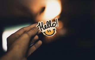autocolante a dizer Hello