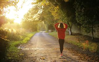 runner among the trees